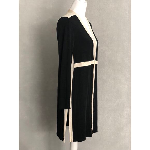 Travelers by Chico's Women's 1 (M/8) Long Line Color Block Open Front Sweater - Picture 3 of 8